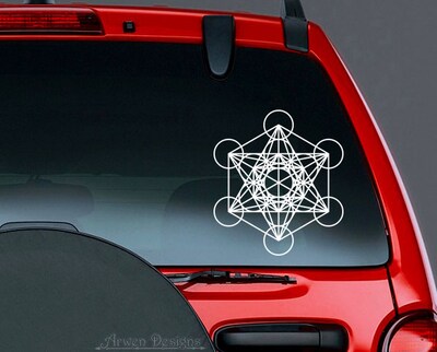 Metatron's Cube Sacred Geometry Symbol Vinyl DECAL, Crystal grid, Occult Sticker - image1